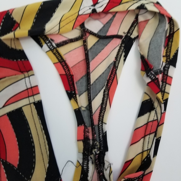 Sexy S Black Red Tan Coral 2 Piece Thong Bikini - Picture 11 of 12